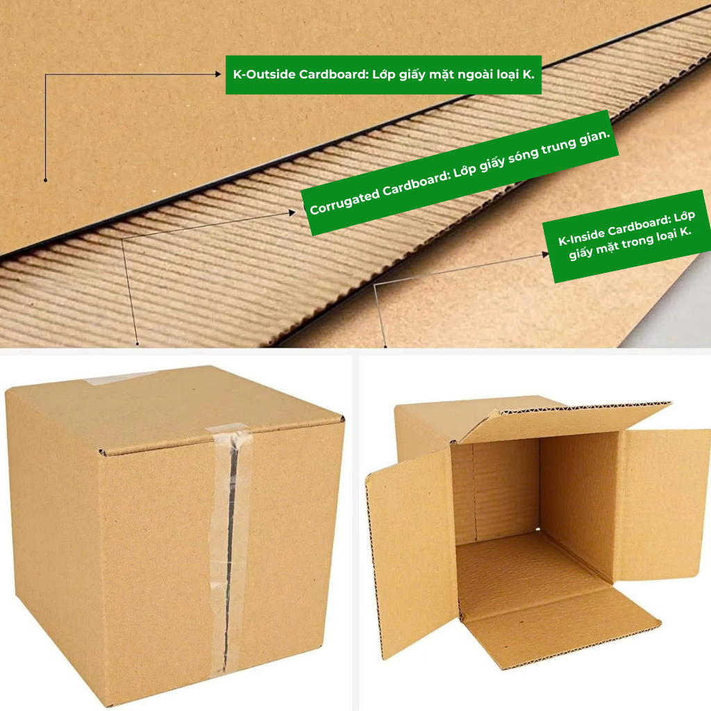 Thùng carton 3 lớp đóng gói hàng shop online
