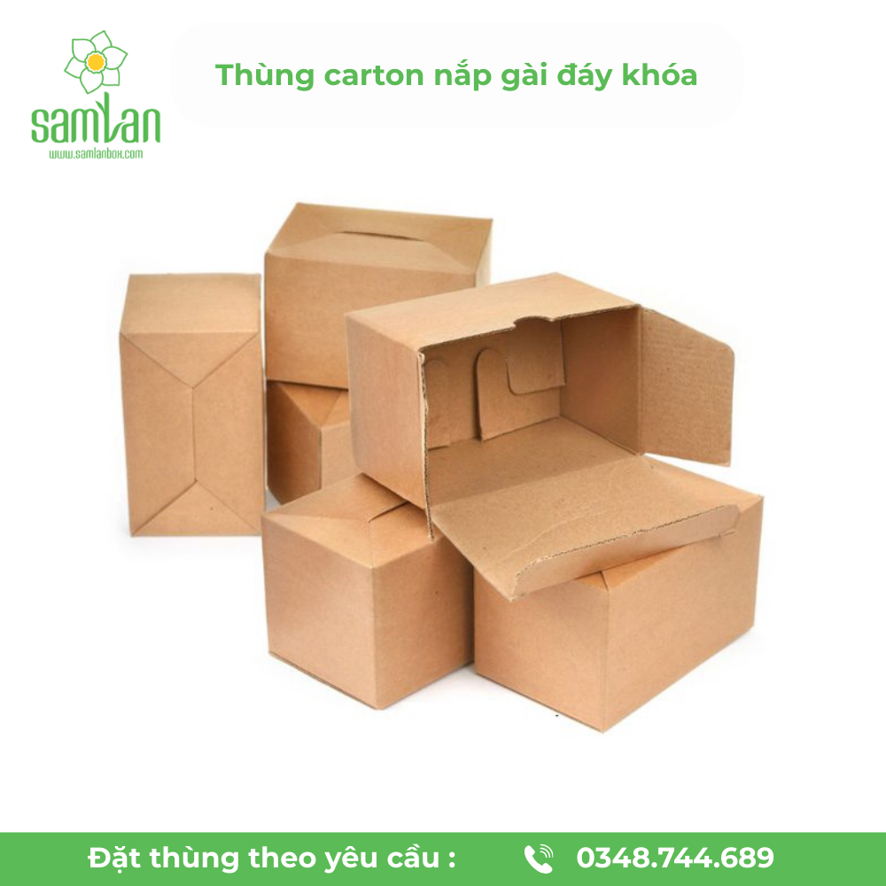Thùng Carton Nắp Gài & Đáy Khóa