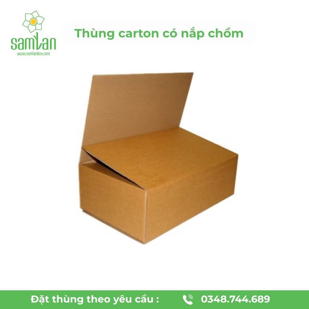 Thùng carton nắp chồm, hộp carton nắp chồm